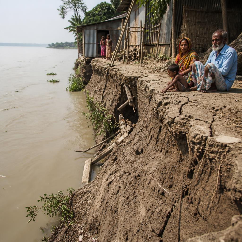 তীব্র নদীভাঙনে নিঃস্ব কয়েকশ পরিবার, প্লাবিত নিম্নাঞ্চল